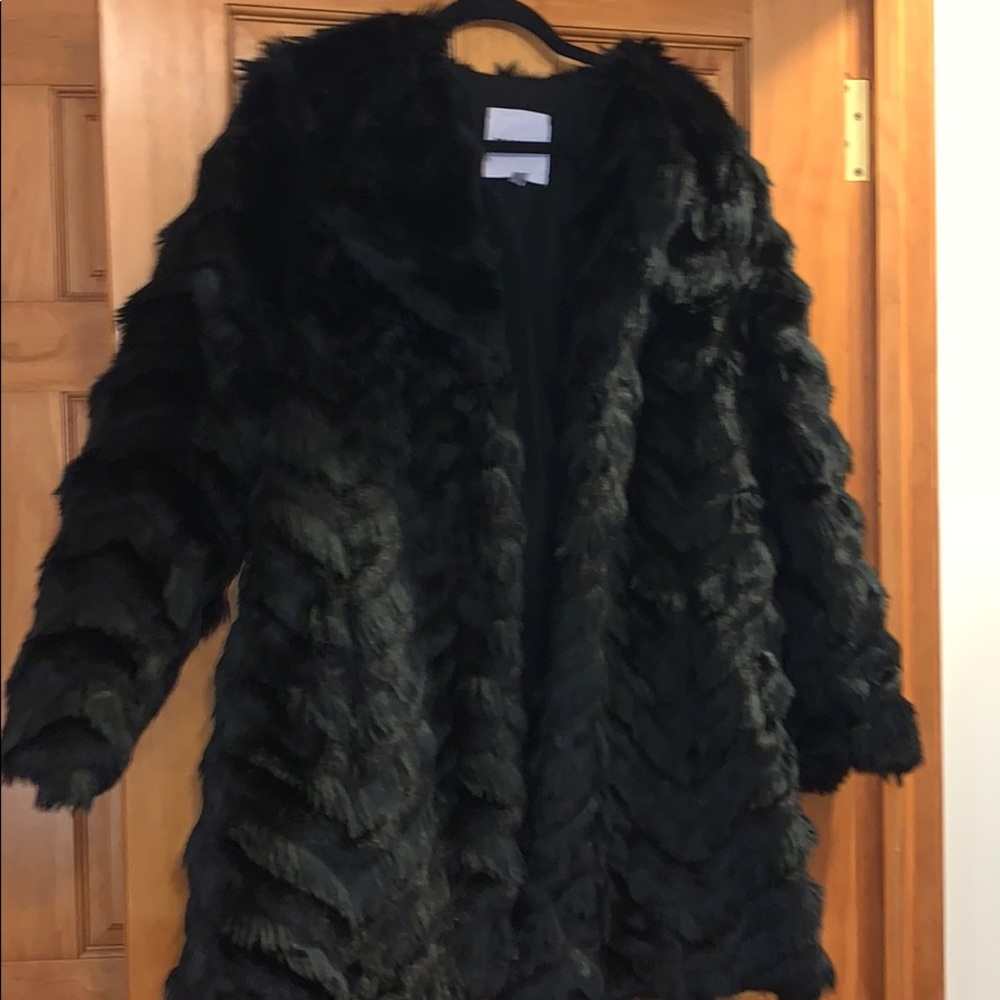Black faux fur jacket/ coat